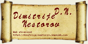 Dimitrije Nestorov vizit kartica
